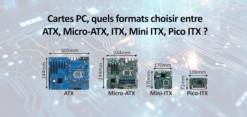 Cartes PC, quels formats choisir entre ITX, Mini ITX, Pico ITX, ATX, micro ATX ?