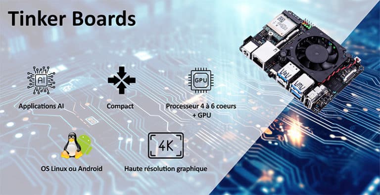 Tinker Boards ASUS IoT : une solution intégrée complète pour développer vos équipements.