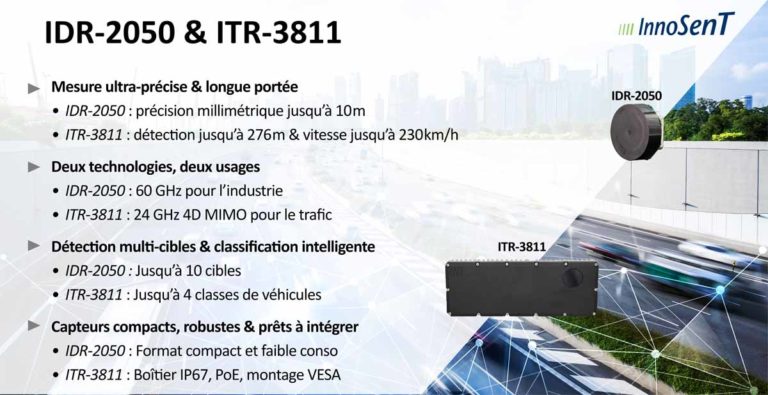IDR-2050 & ITR-3811 : les nouveaux radars InnoSenT, entre précision millimétrique et vision 4D pour l’industrie et le trafic