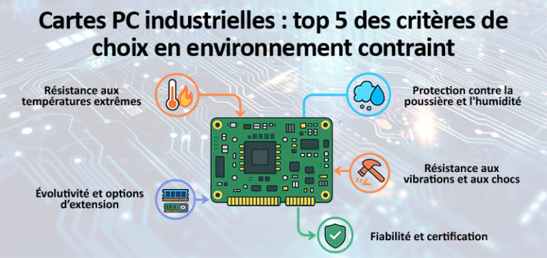 Cartes PC industrielles : top 5 des critères de choix en environnement contraint (chaleur, vibration, poussière)